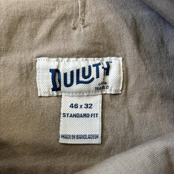 Duluth Trading Co Jeans Mens 46x32 Relaxed Flex Fire Hose Beige Canvas Utility - Picture 16 of 16